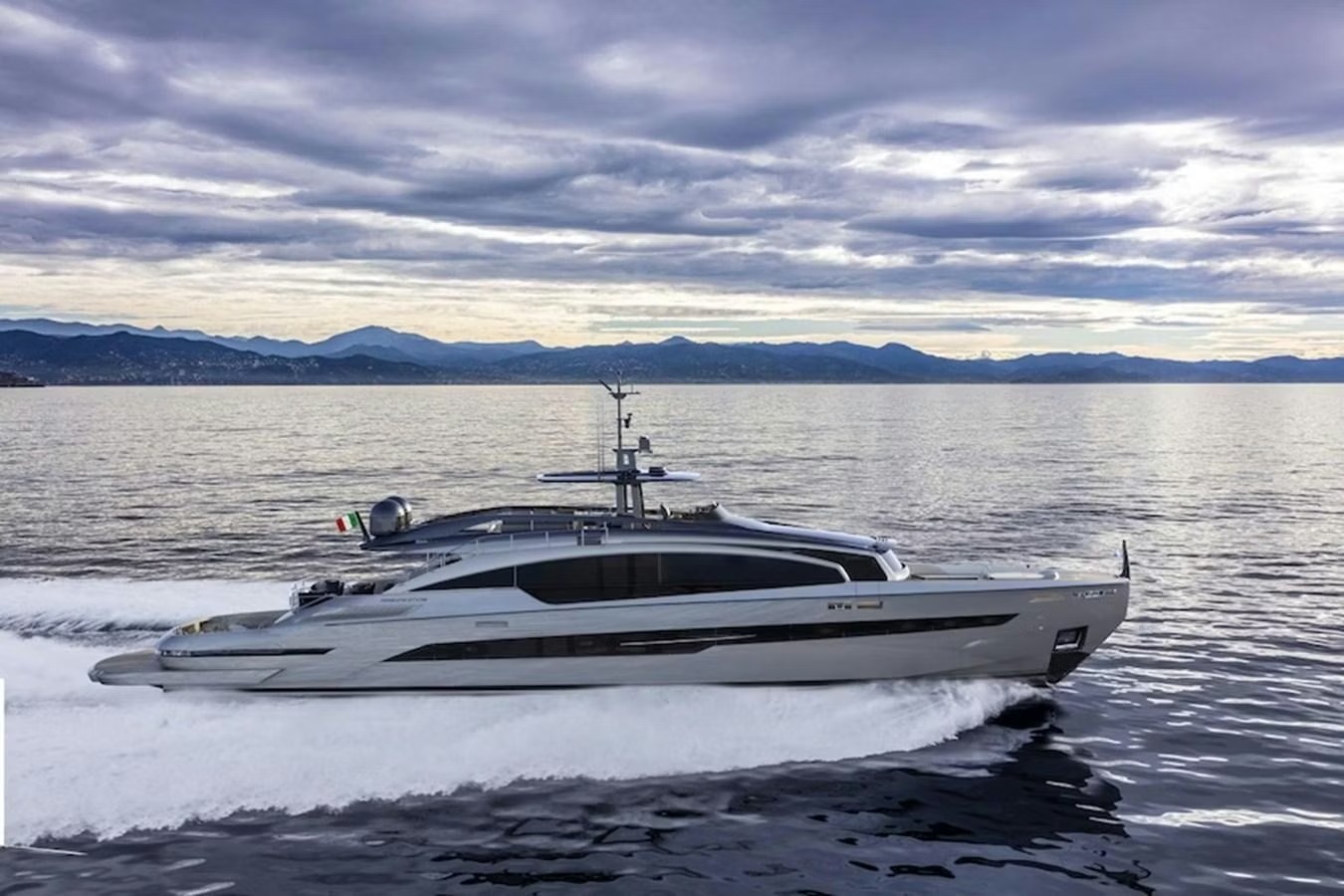Galeon 640 Fly yacht showcasing its stunning 'Beach Mode' feature for ultimate luxury charter experience.
