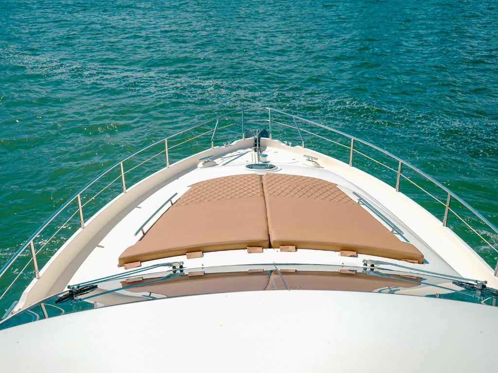 Comfortable seating on the deck of 70 Aicon yacht
