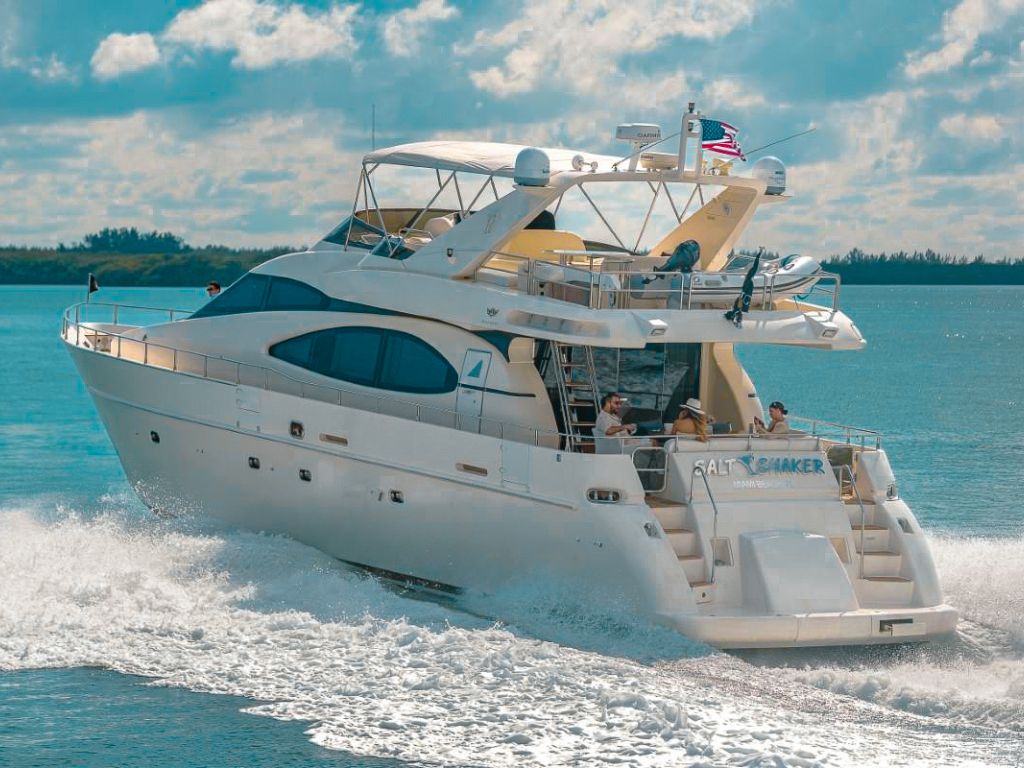 80 Azimut yacht deck with seating area