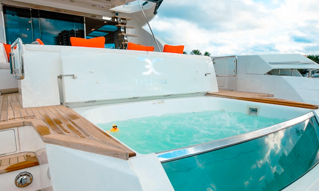 80 Numarine yacht stern with ocean view