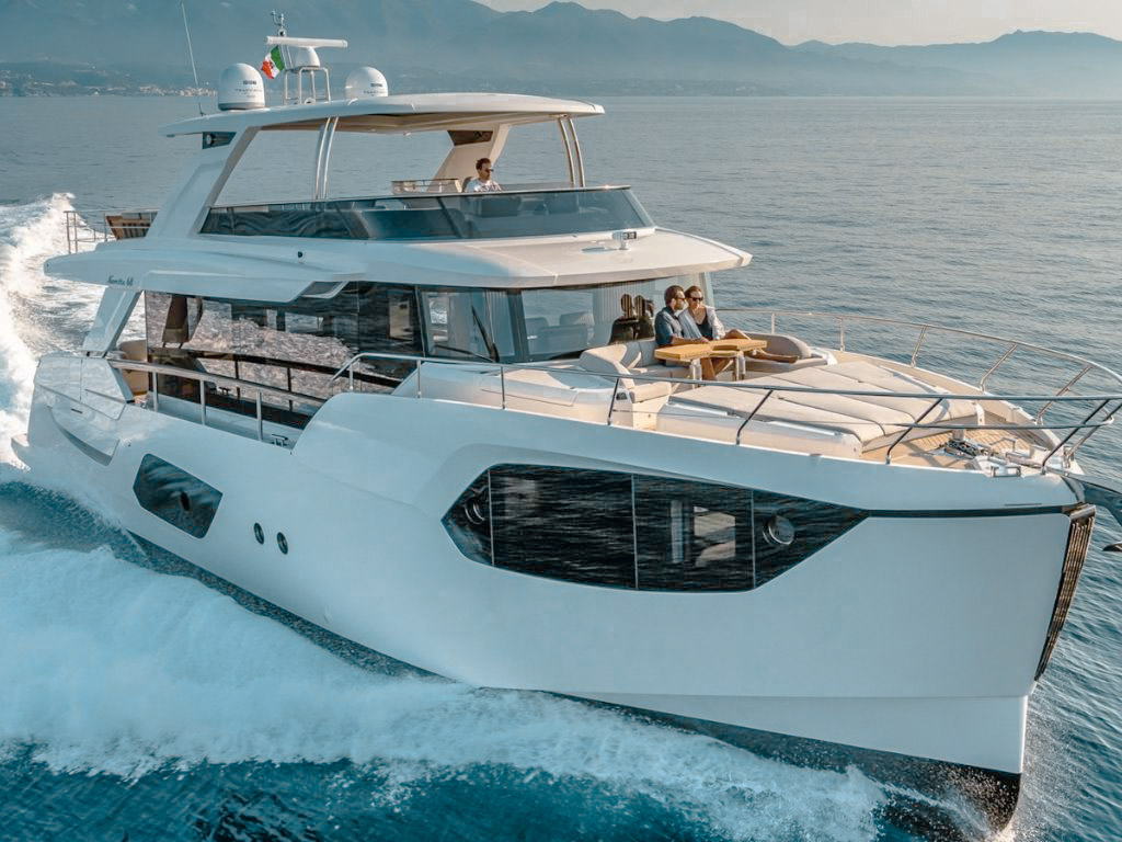 Absolute 67 Spa yacht exterior with open deck