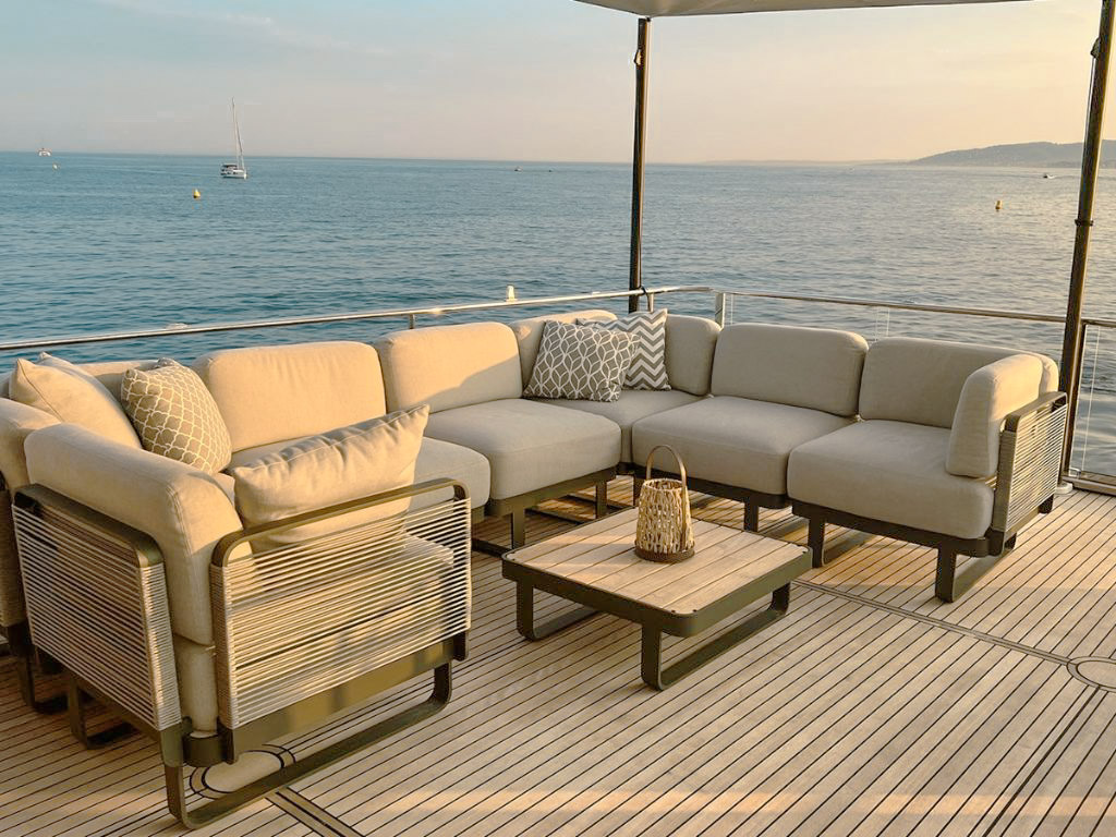 Absolute 67 Spa yacht sunpad area on deck