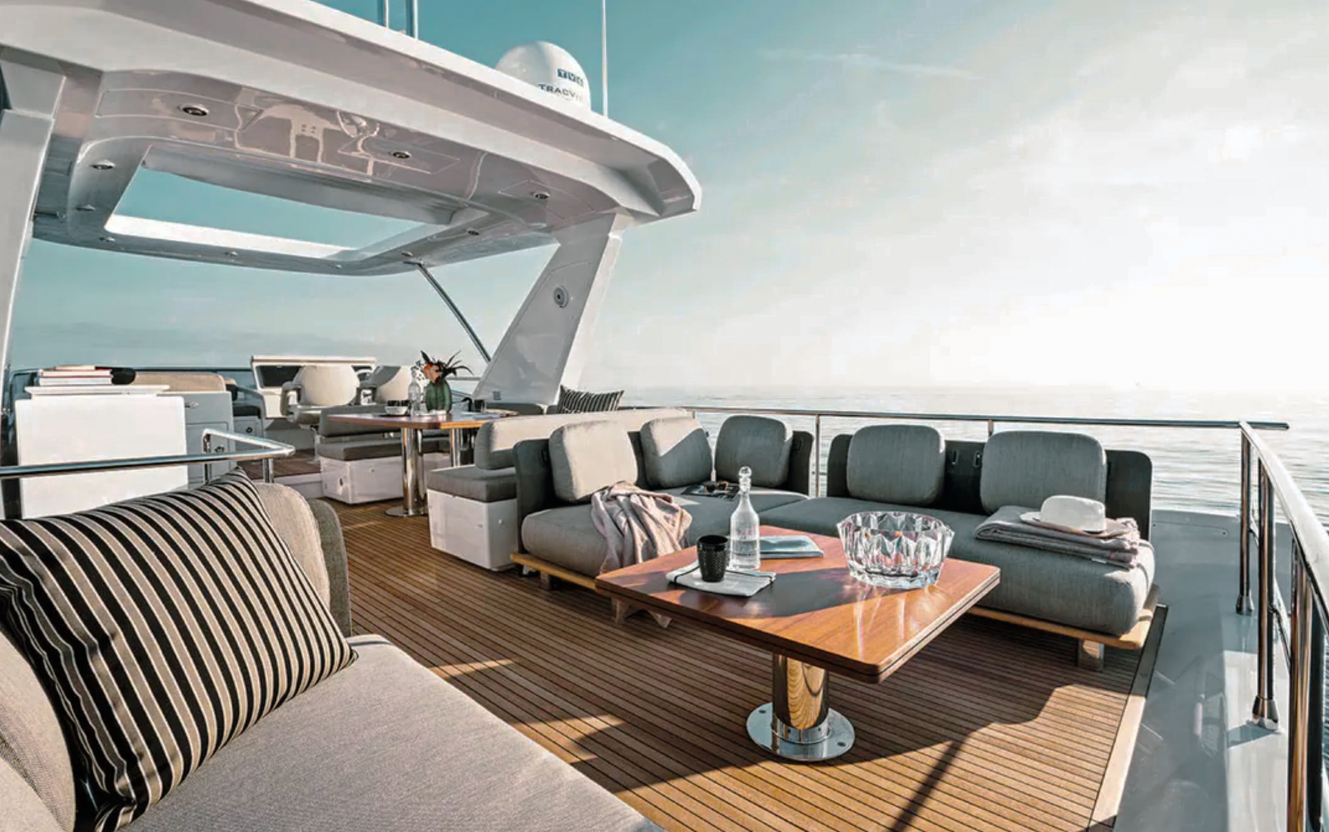 Top deck overview of 68 Azimut III yacht