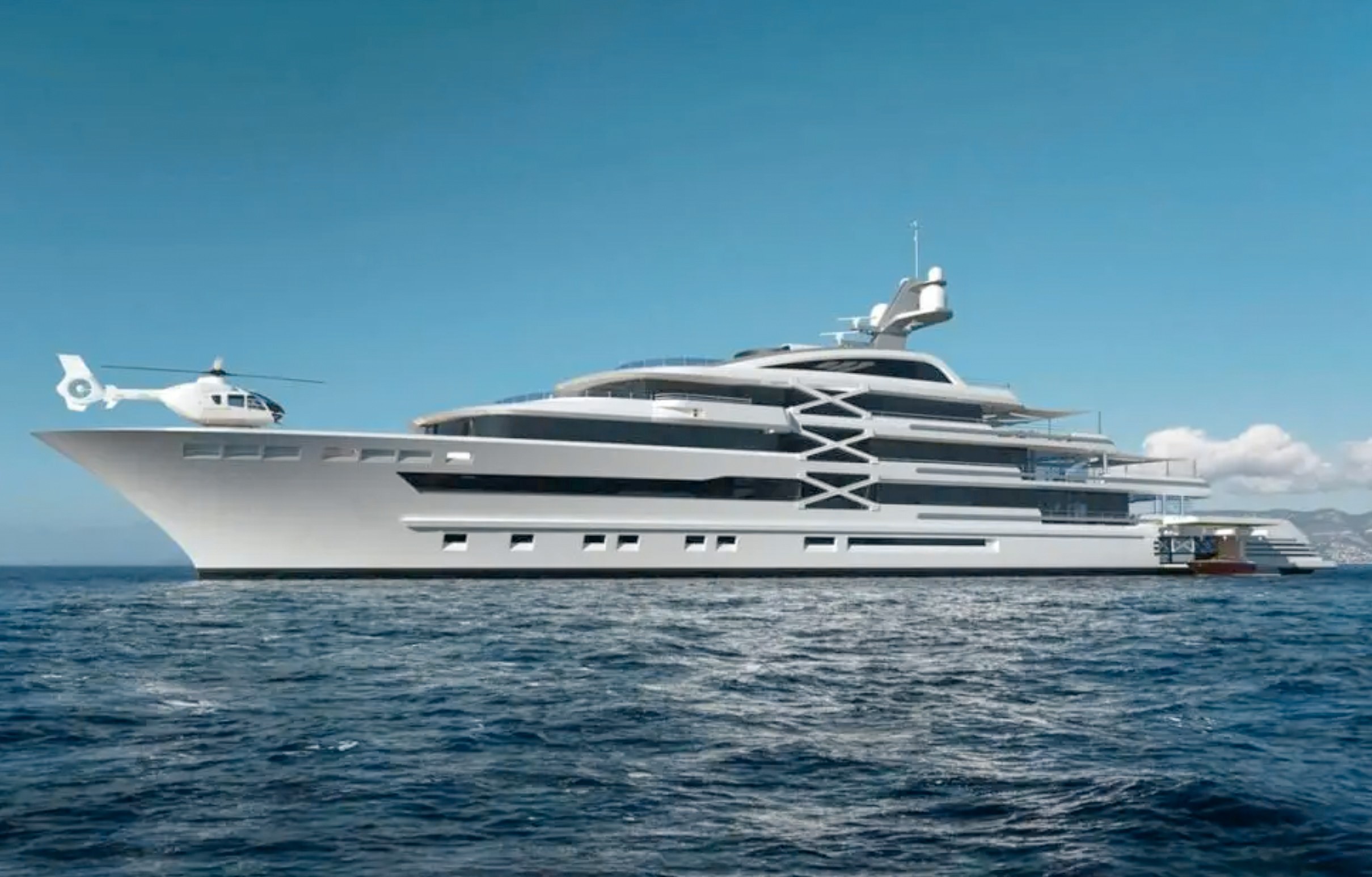 A magnificent 103 Azimut II luxury yacht cruising effortlessly through the azure, crystal-clear waters of the Caribbean, leaving a gentle wake at 20 knots.