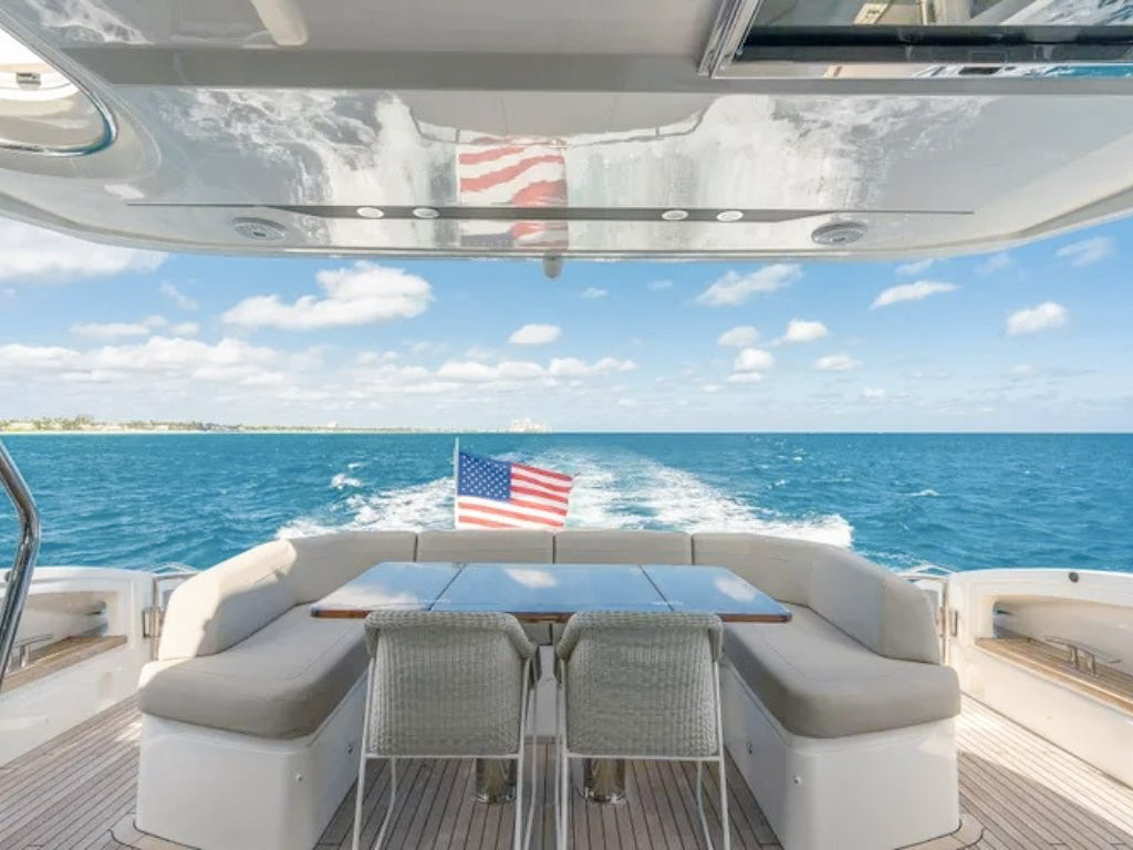 Stunning 65ft Princess yacht cruising the beautiful waters of Palm Beach Florida