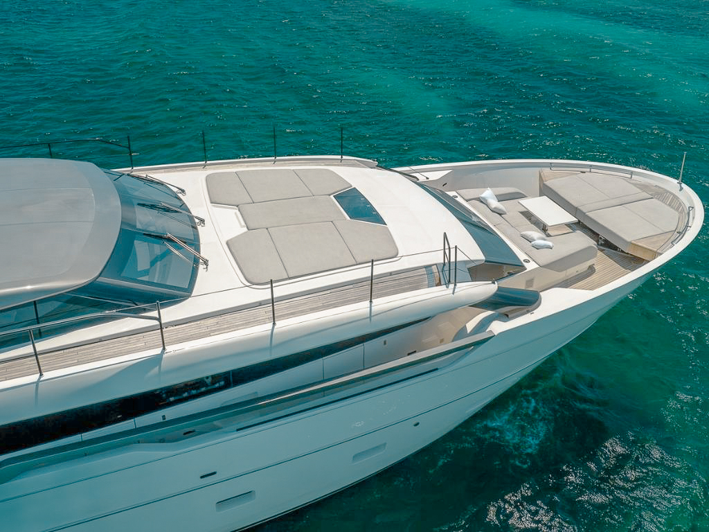 San Lorenzo 97 yacht with guests enjoying the deck