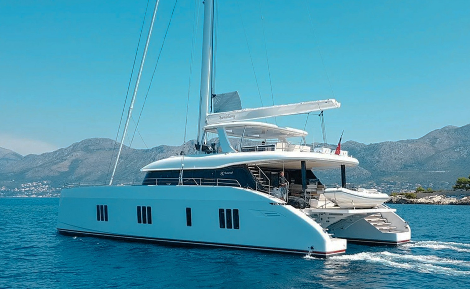 80 Sunreef II catamaran with swimming platform for Caribbean charter