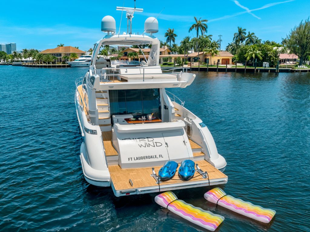 Stunning 64ft Azimut yacht cruising the Fort Lauderdale waterways on a private charter experience.