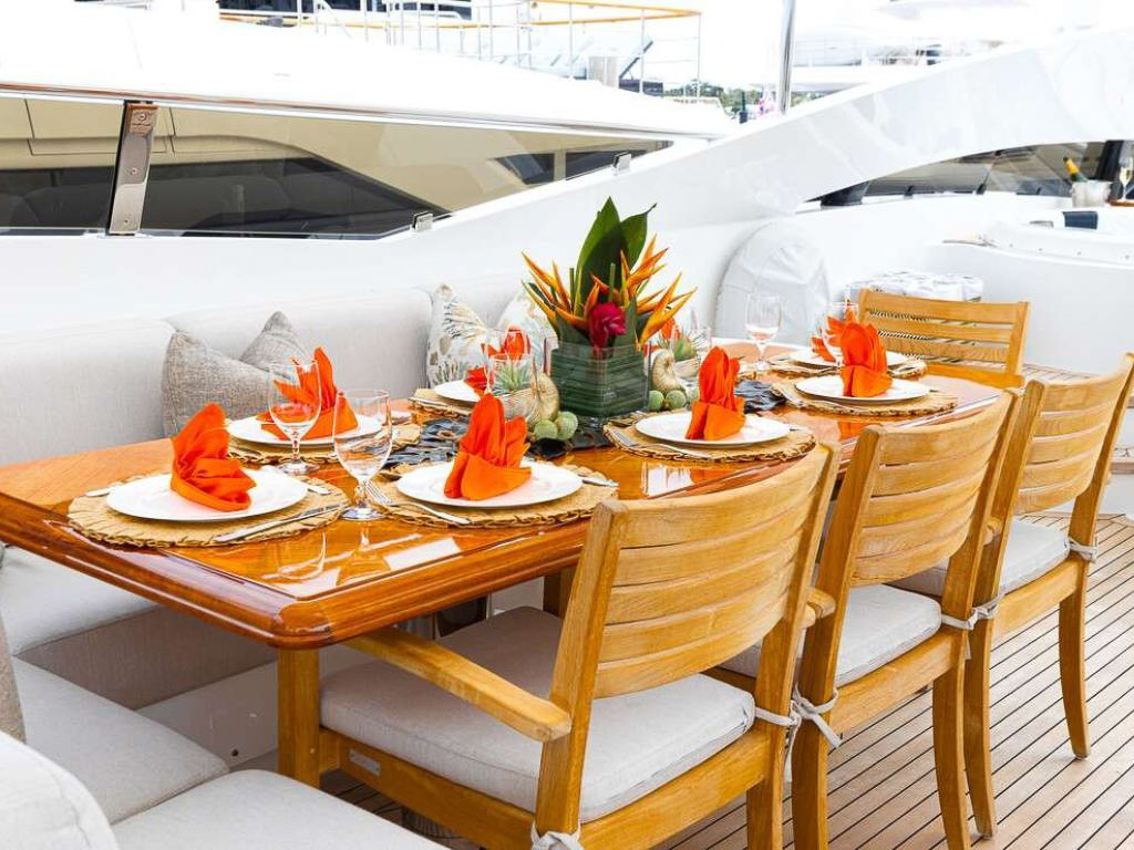 Interior salon lounge area on 123 Palmer Johnson III yacht