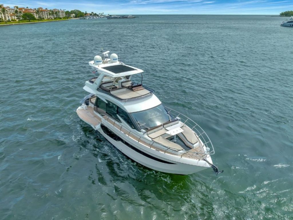 The new 55ft Galeon II luxury private yacht available for charter in Miami