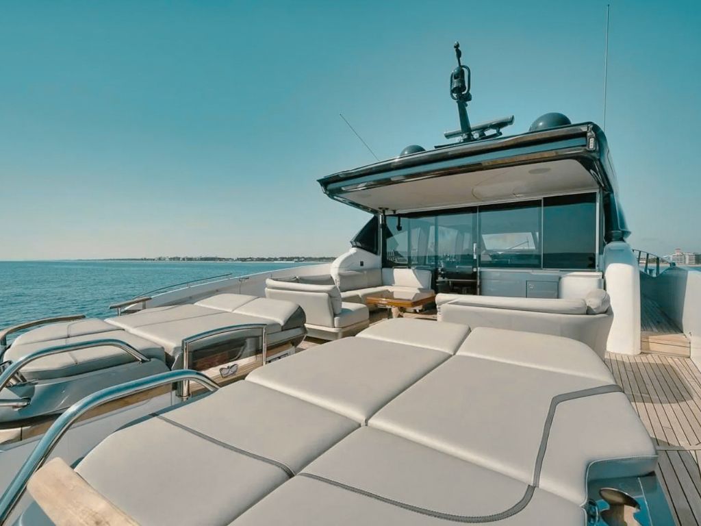 Interior dining area on 78 Princess yacht
