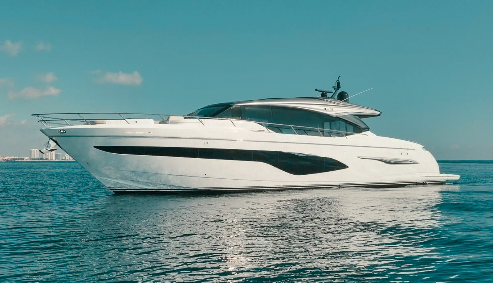 Exterior view of the 78 Princess yacht deck