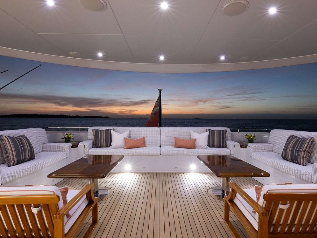 180 Heesen yacht from above, showing deck space and amenities