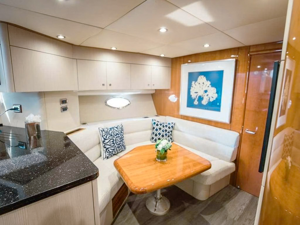 Back of 72 Sunseeker yacht with swimming platform lowered