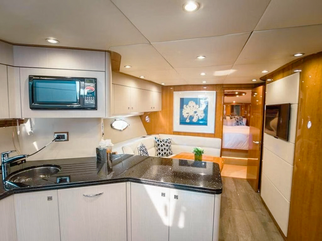 Bow sunpad area on 72 Sunseeker yacht