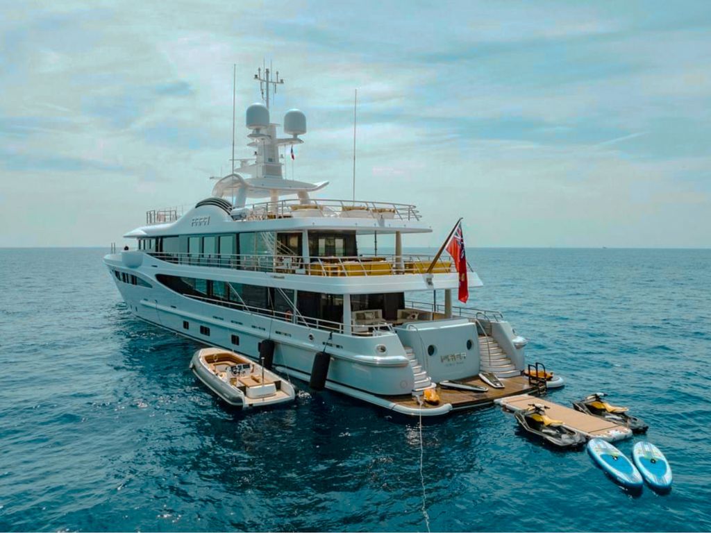 Exterior view of the 180 Amels yacht's deck