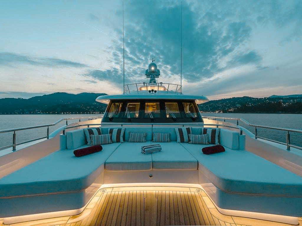 Main deck area for lounging on the 147ft TBA 147 yacht