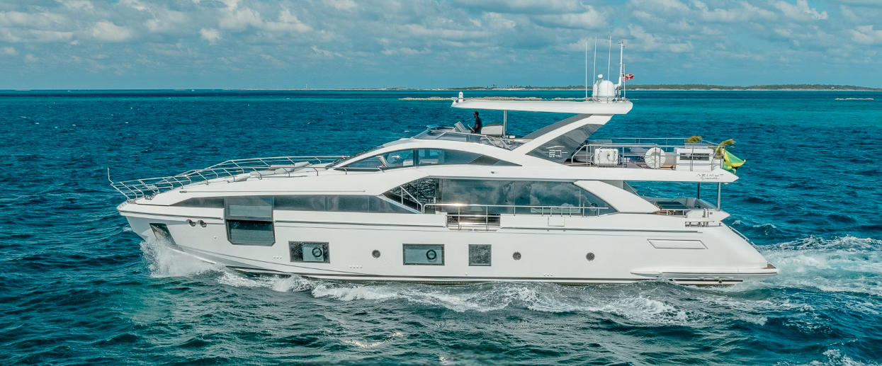 87 Azimut luxury motor yacht available for multi-day charter in The Bahamas