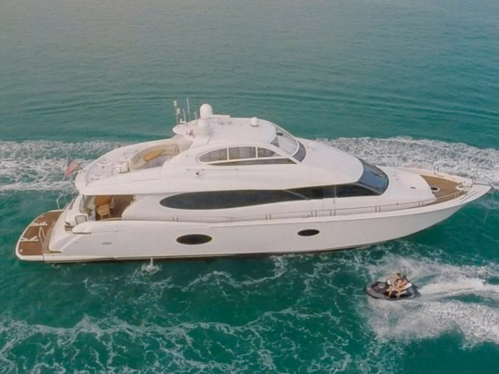 Aft deck seating on 84 Lazarra yacht