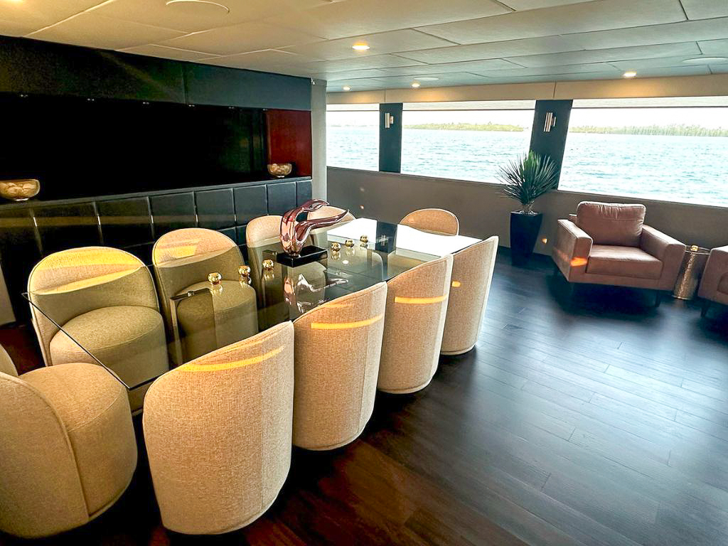 Party setup on the main deck of the 100 Starship for an event