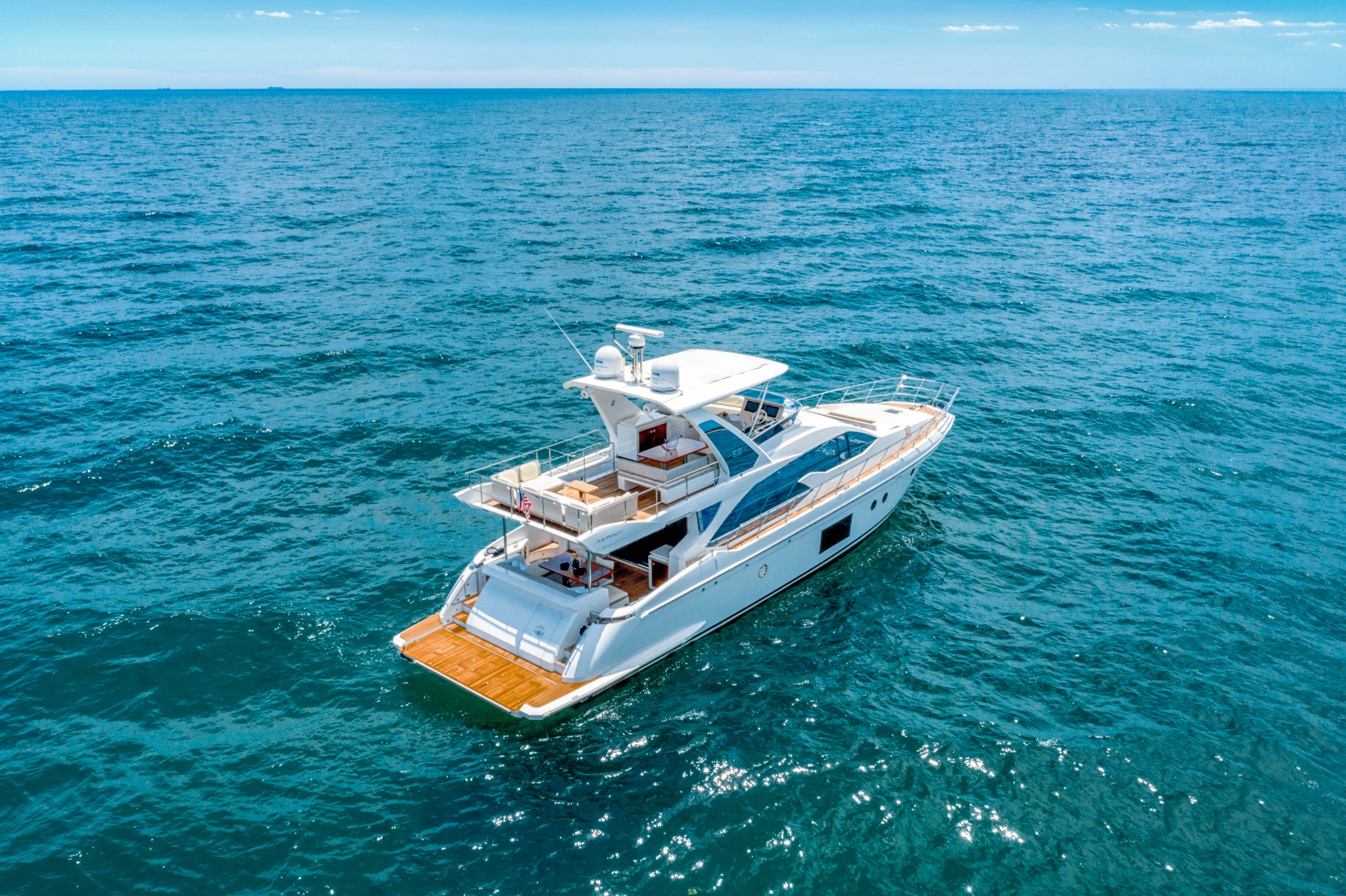 Elegant salon interior on the 70 Azimut Fly boat