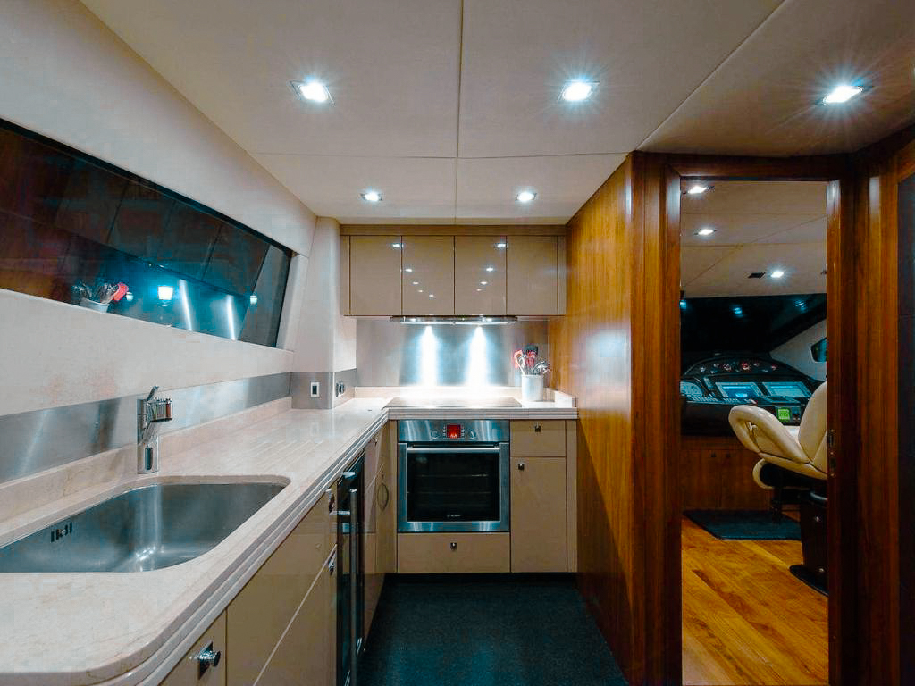 Water slide attached to the 90 Sunseeker yacht fun