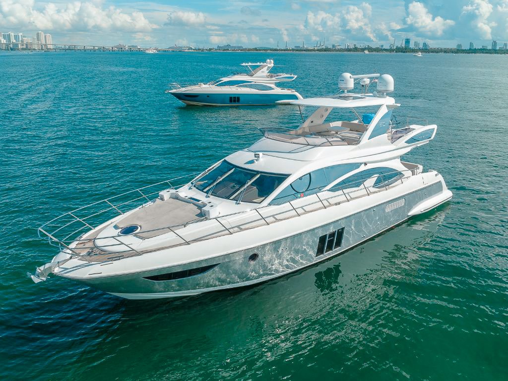 Aft deck of the 60 Azimut S with seating and ocean view