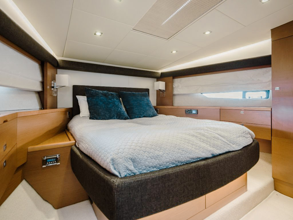 VIP cabin on the Prestige 62 yacht
