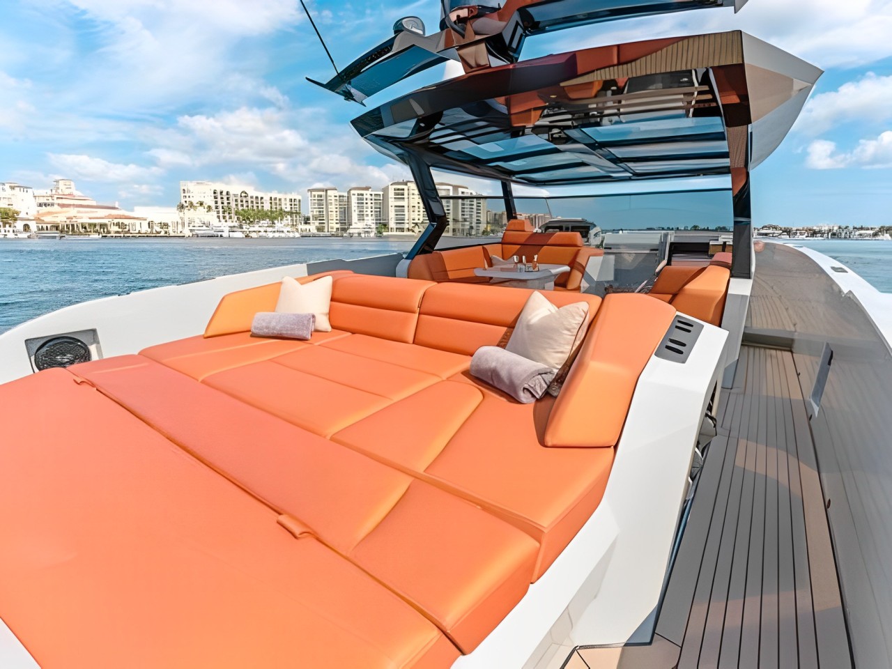Vanquish 58 yacht's luxurious and comfortable deck seating