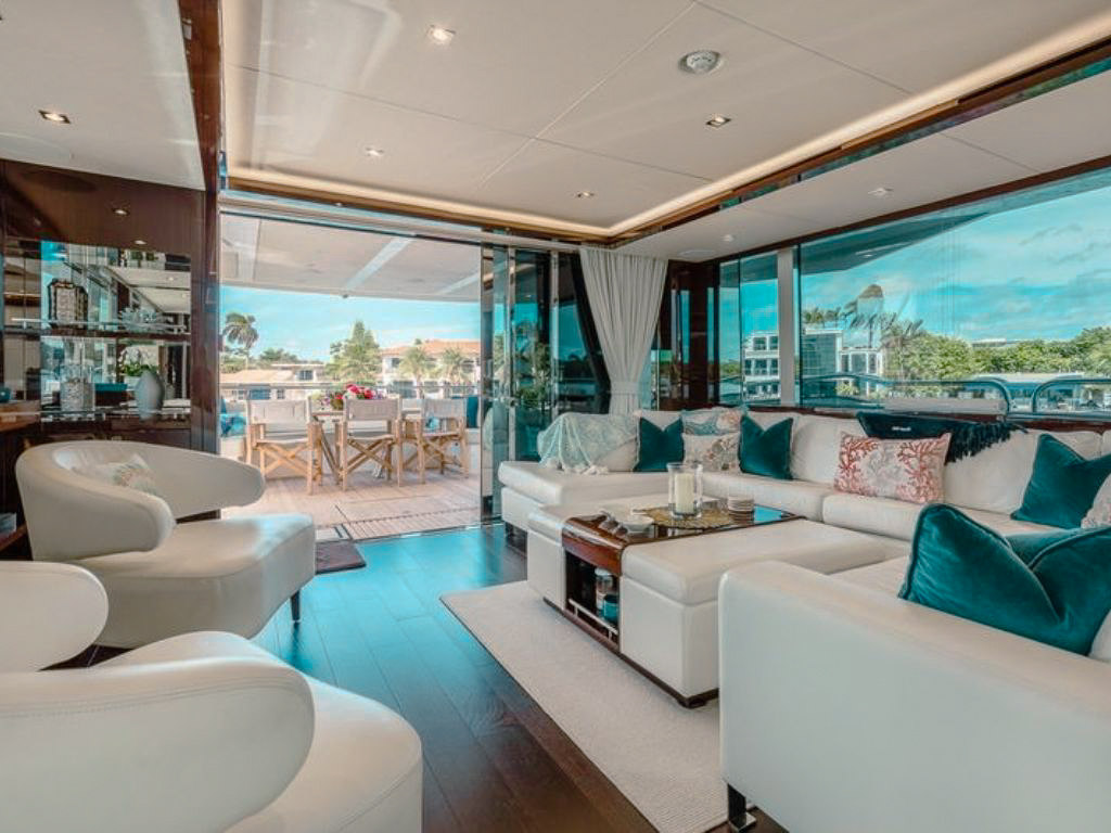 Sun deck of the 95 Sunseeker yacht